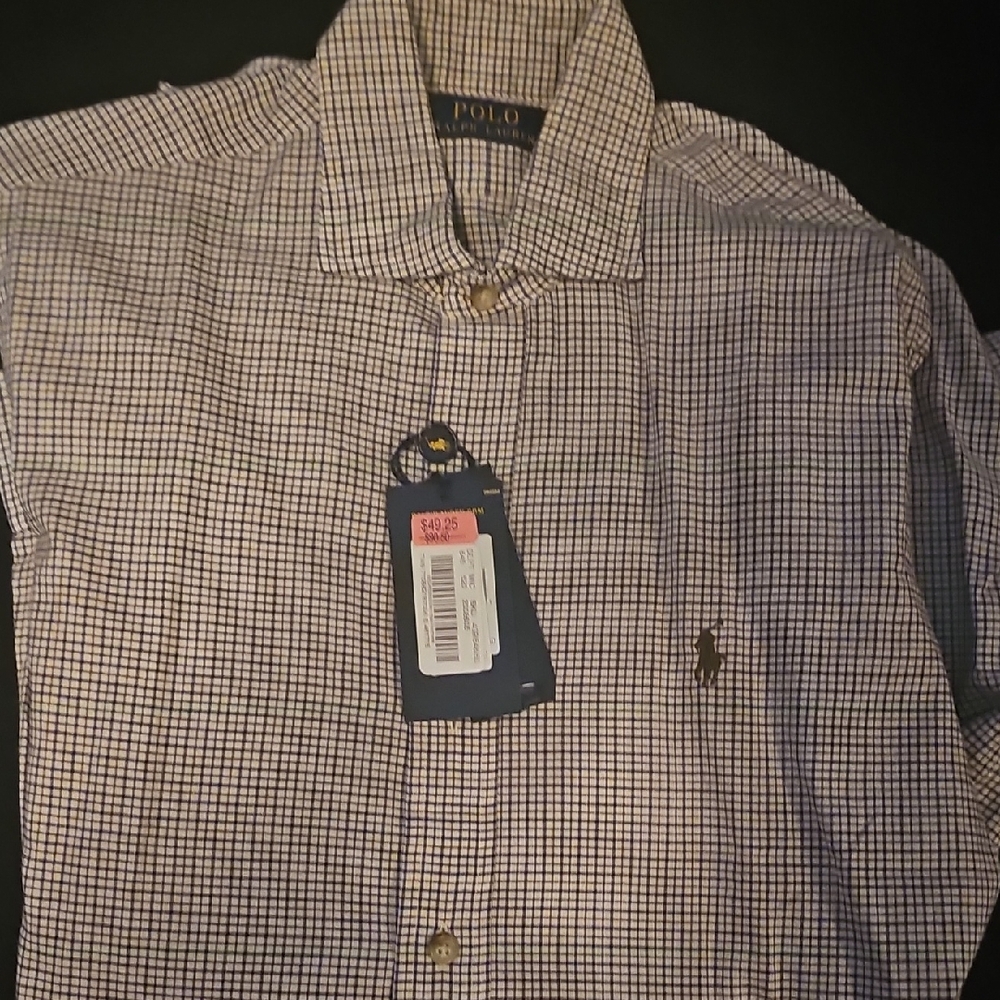 Polo by Ralph Lauren Blue and White Casual Button Down Shirt